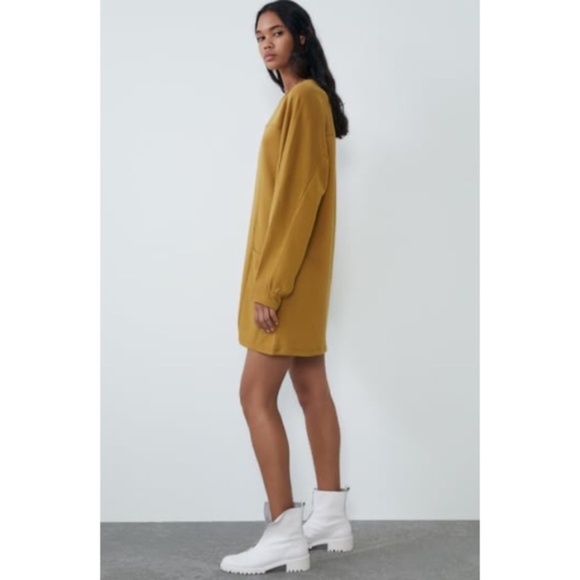 Zara Mustard Dress With Pockets NWT - Picture 13 of 16